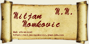 Miljan Momković vizit kartica